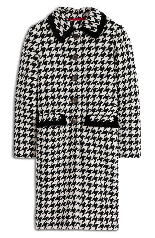Boden Edinburgh Houndstooth Swing Coat In Black