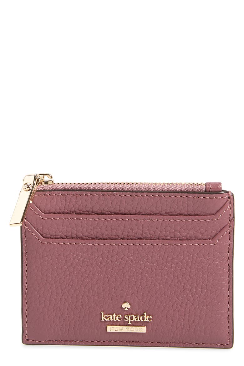 oakwood street – lalena leather card case, Main, color, PLUM BERRY