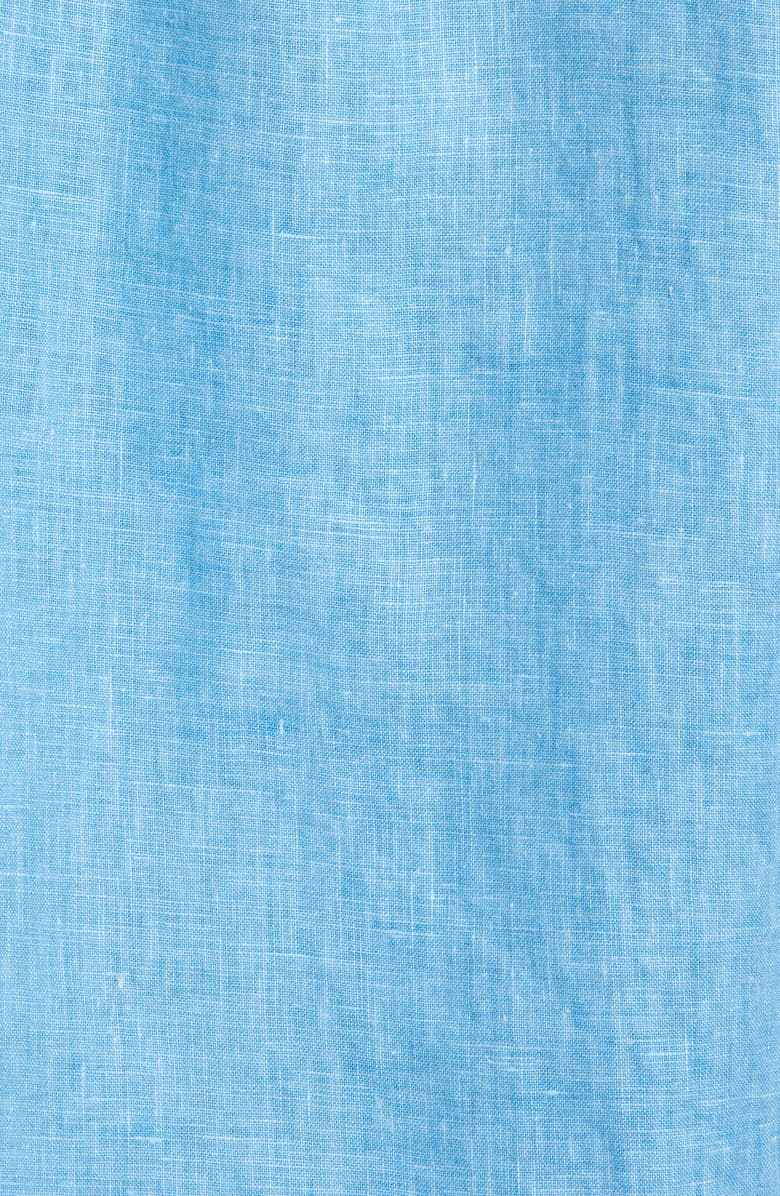 Tommy Bahama Sea Glass Short Sleeve Linen Button-Up Camp Shirt, Alternate, color, Blue Yonder