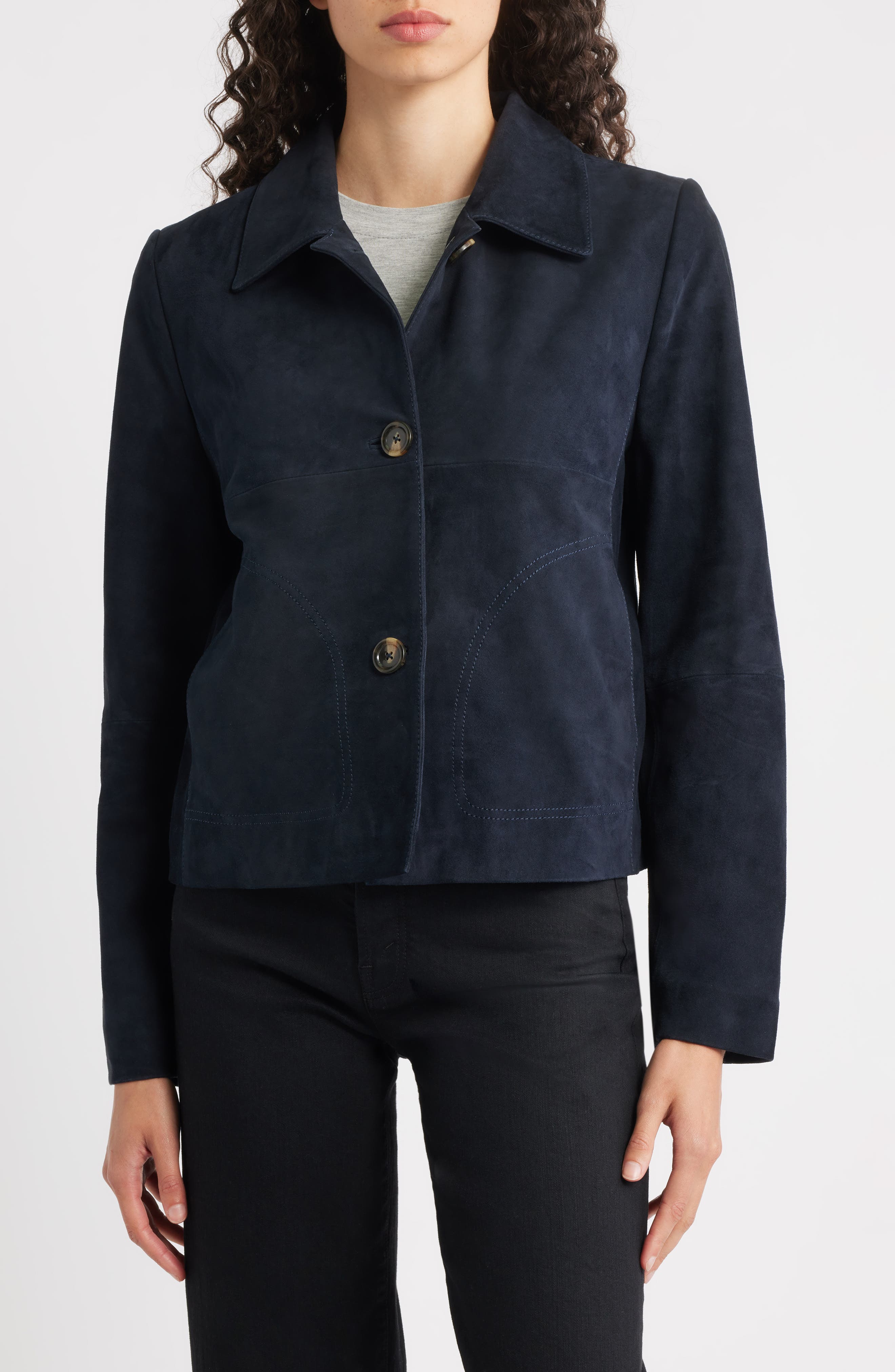 Bernardo Crop Suede Jacket