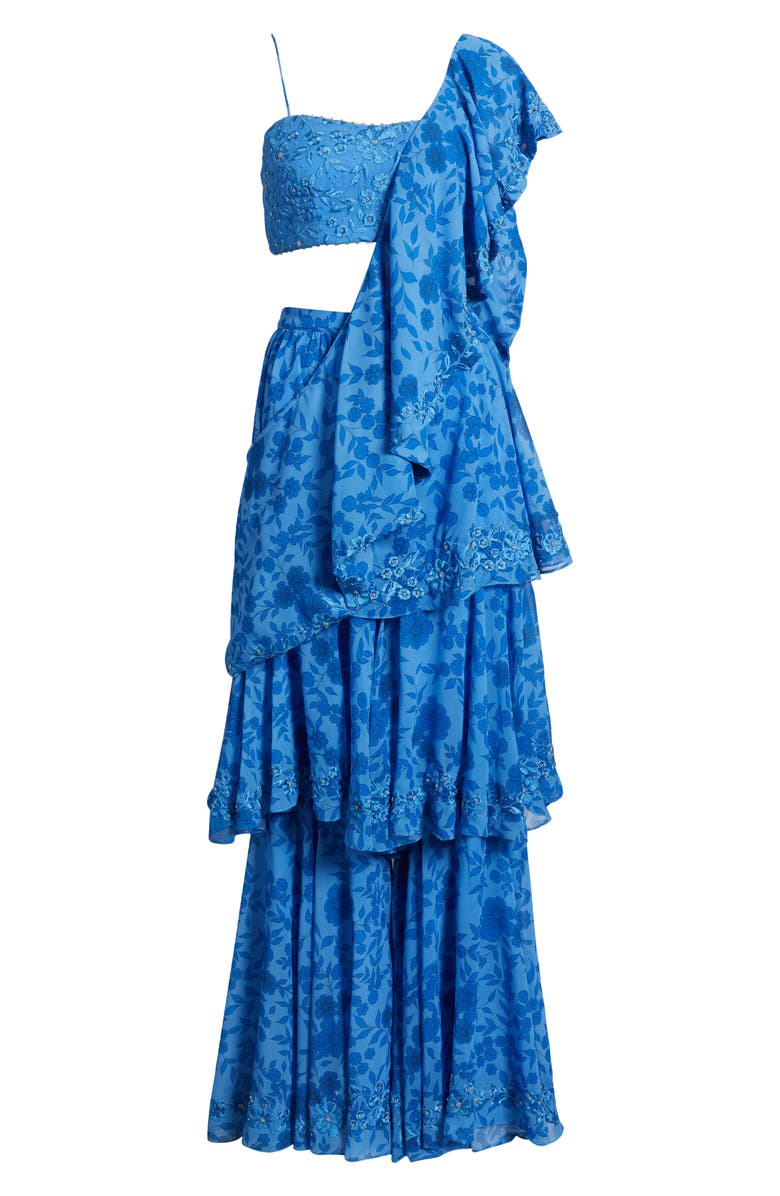 Sani Zaina Choli, Dupatta & Palazzo Pants Set, Alternate, color, Sapphire