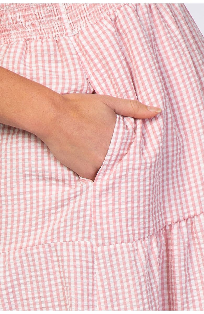 PinkBlush Checkered Tiered Midi Dress, Alternate, color, Pink