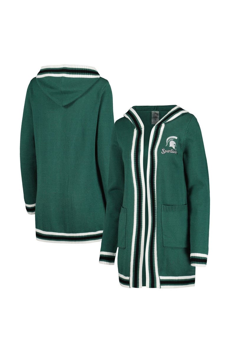 GAMEDAY COUTURE Women's Gameday Couture Green Michigan State Spartans One More Round Tri-Blend Striped Cardigan Sweater, Main, color, Green