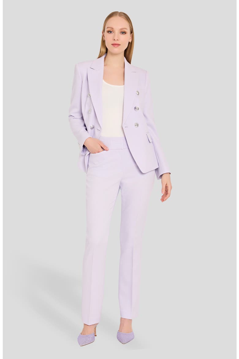 Double Breasted Twill Blazer, Alternate, color, SOFT VIOLET
