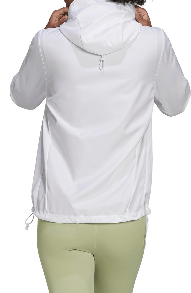 adidas Own The Run Hooded Running Windbreaker Jacket, Alternate, color, White