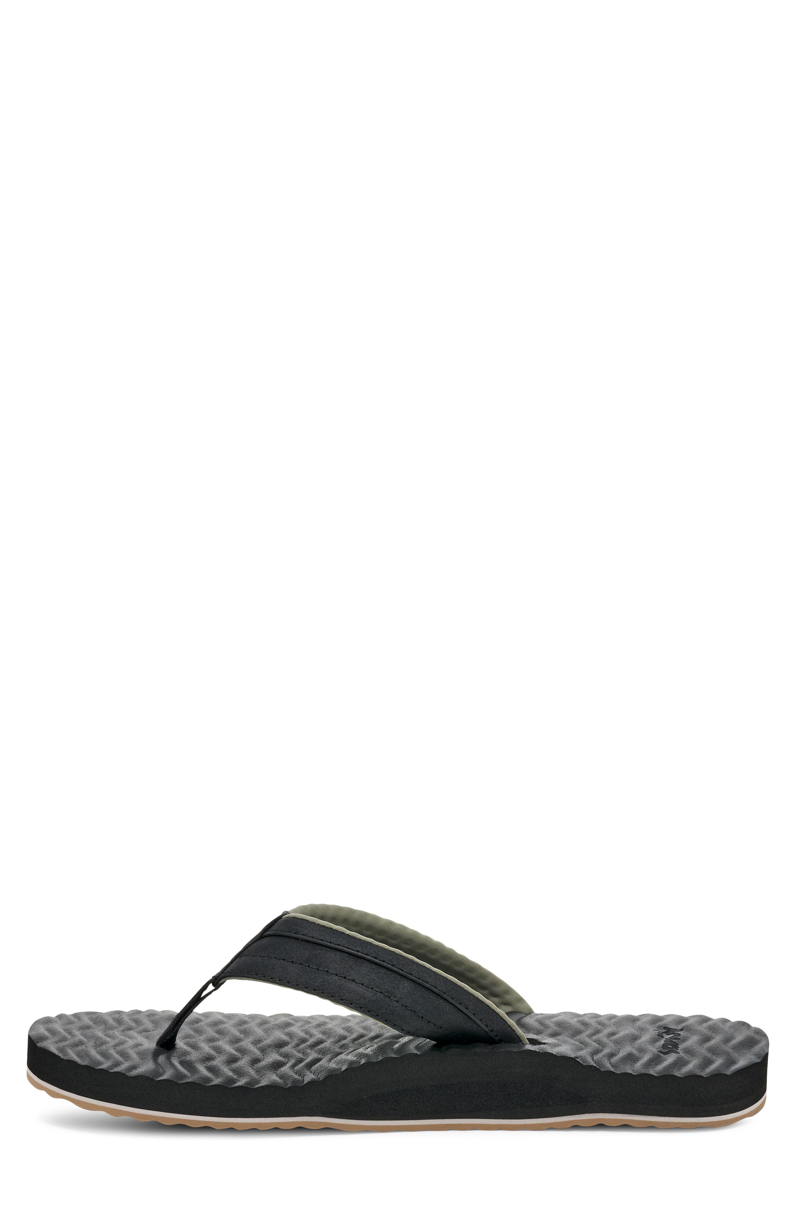 Sanuk Ziggy Plush Flip Flop, Alternate, color, Black