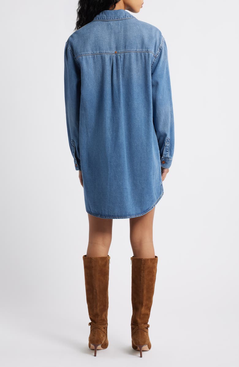 HIDDEN JEANS Oversize Long Sleeve Denim Shirtdress, Alternate, color, Medium