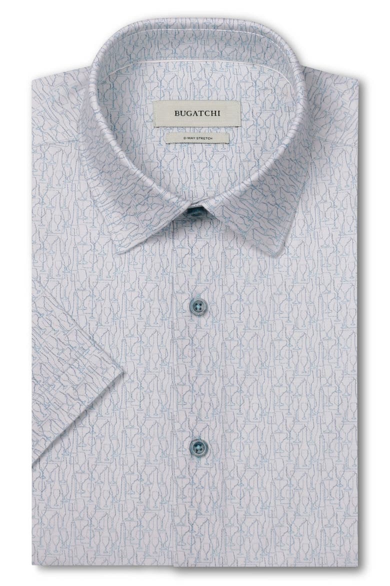 Miles OoohCotton® Print Short Sleeve Button-Up Shirt, Alternate, color, TEAL