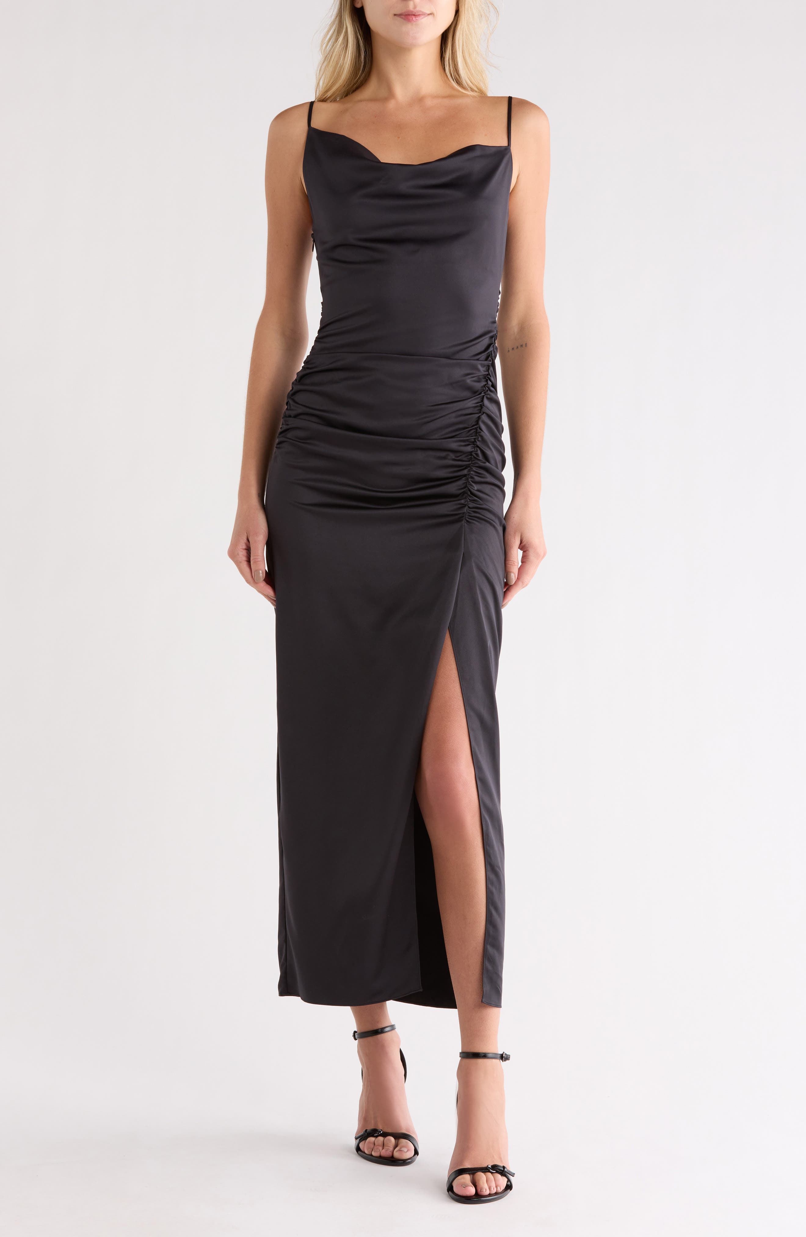 maje Rinoir Ruched Maxi Dress