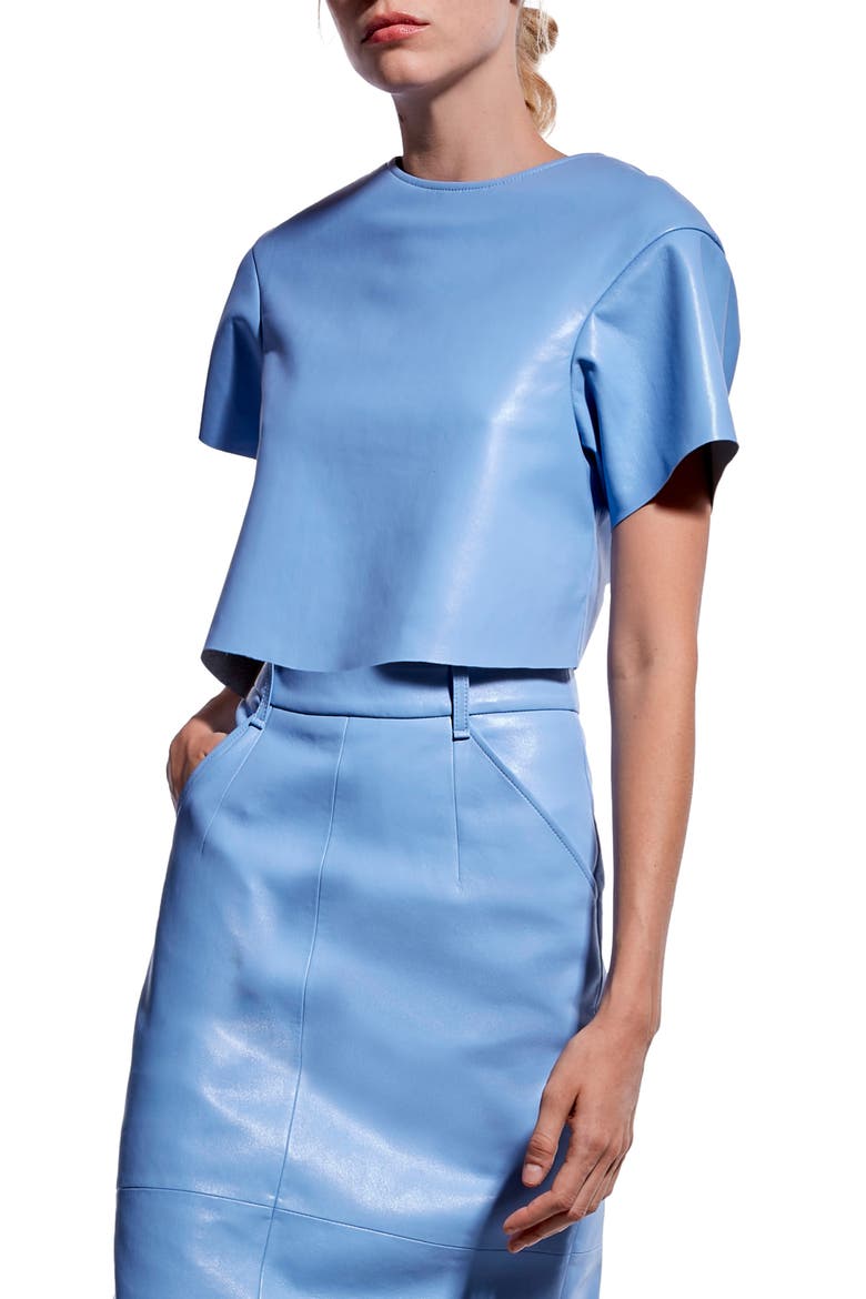Beck Recycled Leather Tee, Alternate, color, POWDER BLUE