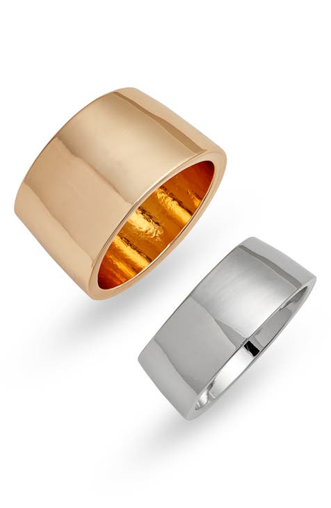 Set of 2 Cigar Band Rings