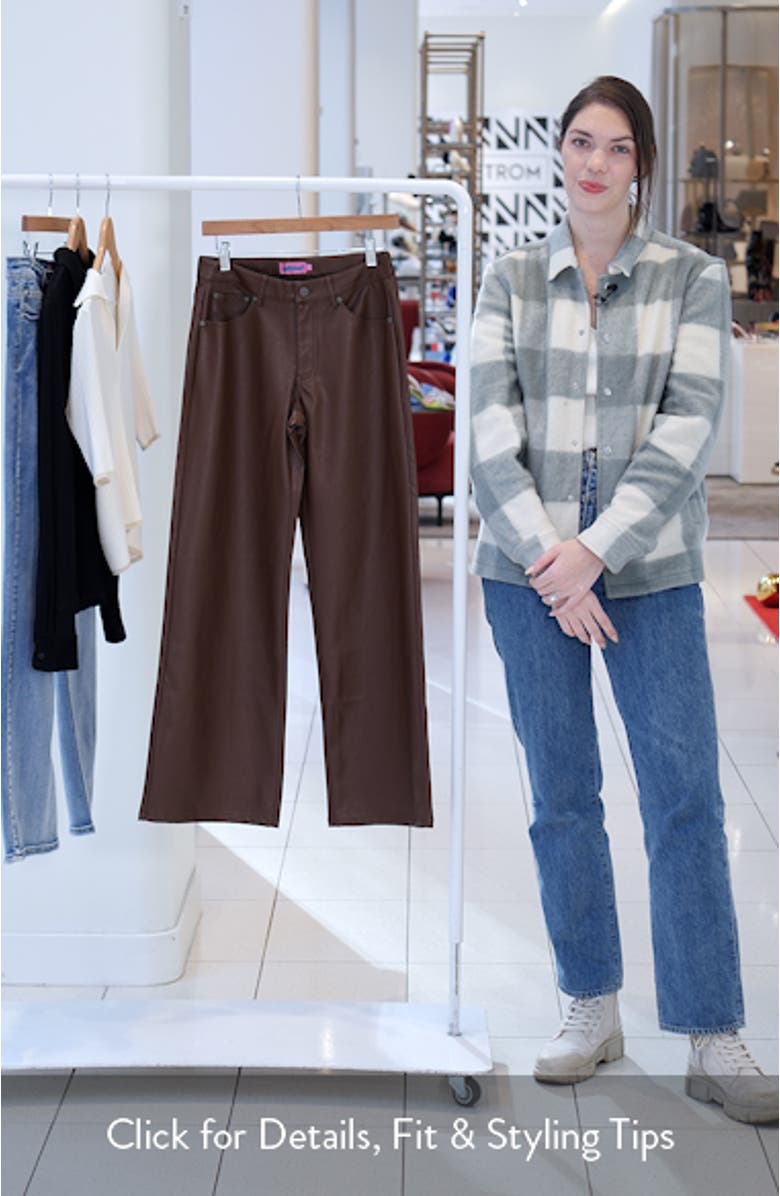 Tatiana Low Rise Wide Leg Faux Leather Pants, sales video thumbnail