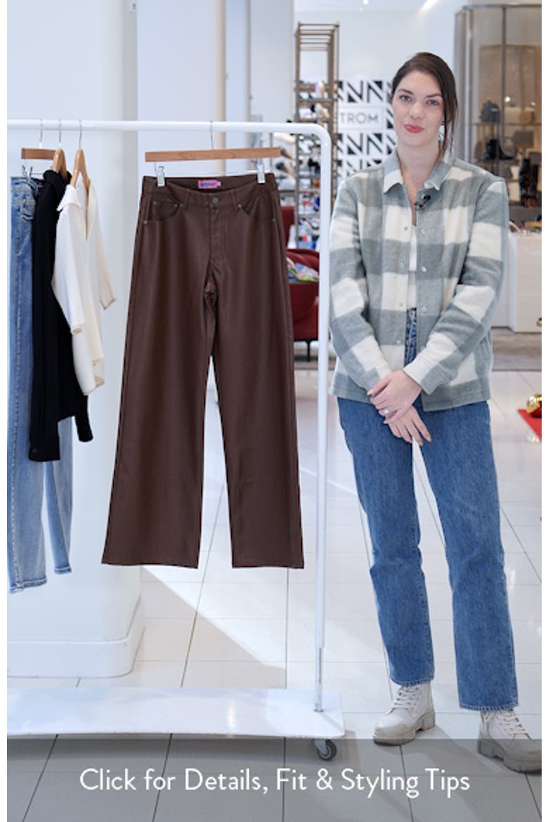 Tatiana Low Rise Wide Leg Faux Leather Pants video