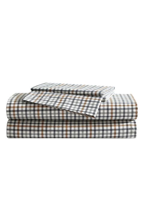 Griffin Plaid Cotton Percale Sheet Set