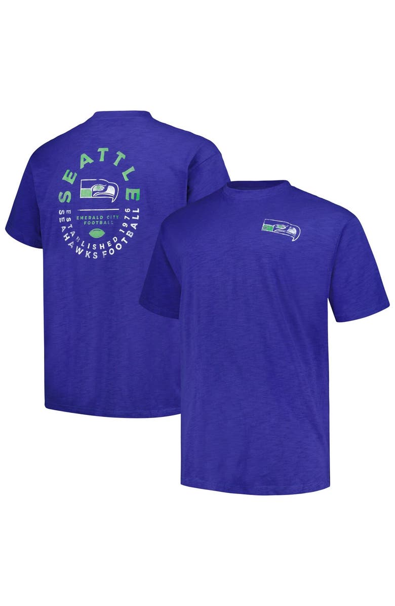 PROFILE Men's Profile Royal Seattle Seahawks Big & Tall Two-Hit Throwback T-Shirt, Main, color,