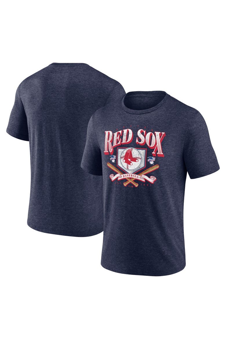 Men's Fanatics Heather Navy Boston Red Sox Home Team Tri-Blend T-Shirt, Main, color, Heather Navy
