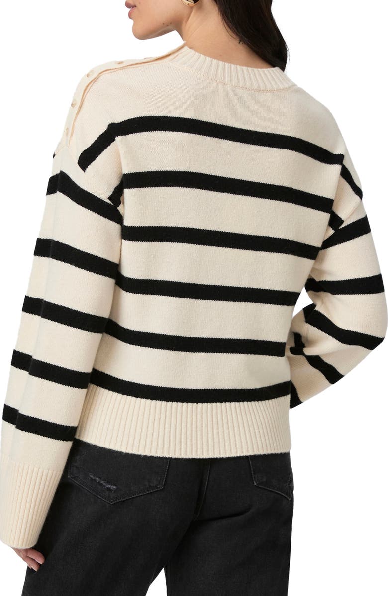 PAIGE Zofia Stripe Recycled Wool Blend Sweater, Alternate, color, Latte Foam Multi