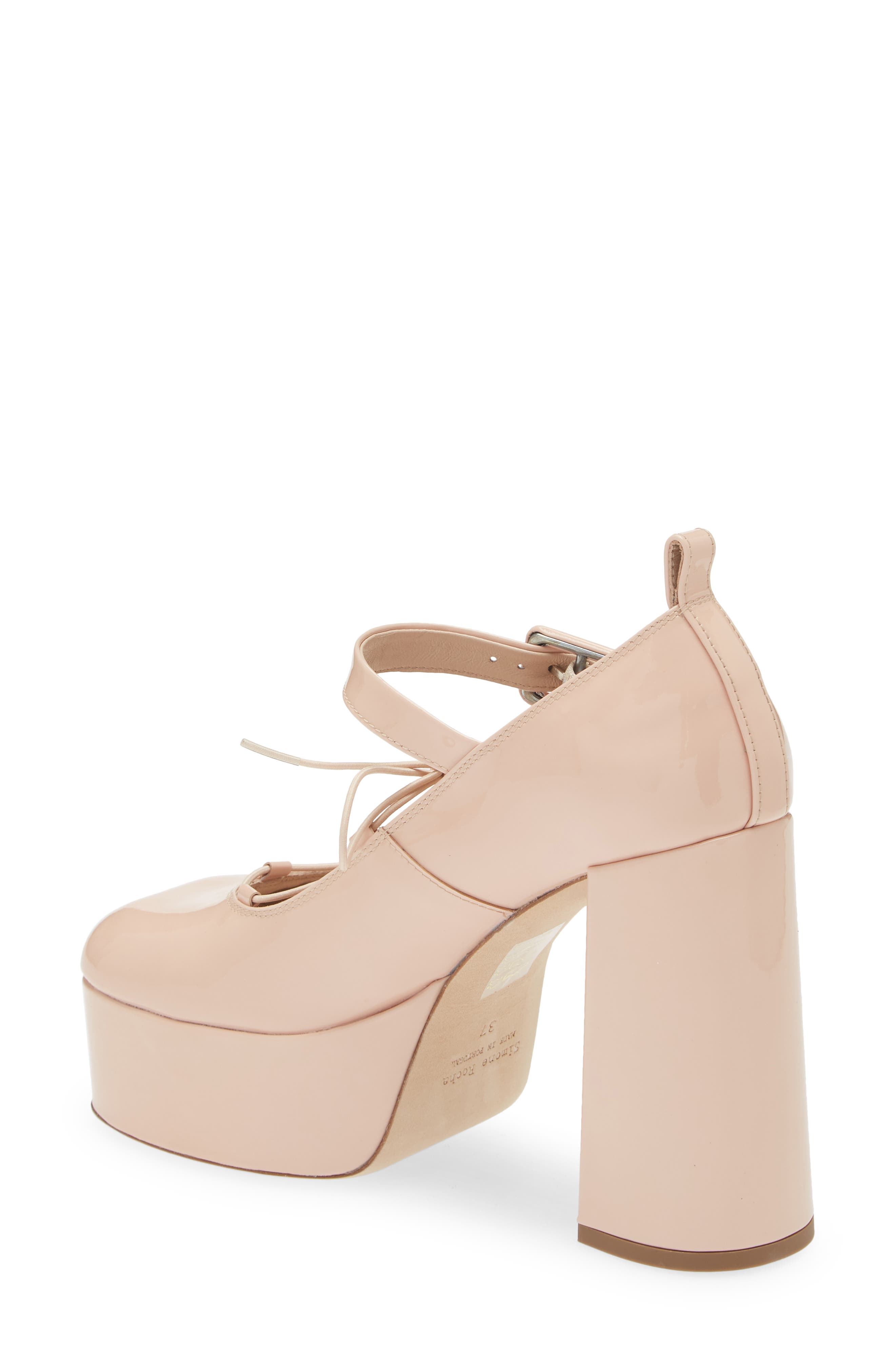 Simone Rocha Heart Toe Lace-Up Ballerina Mary Jane Platform Pump, Alternate, color, 