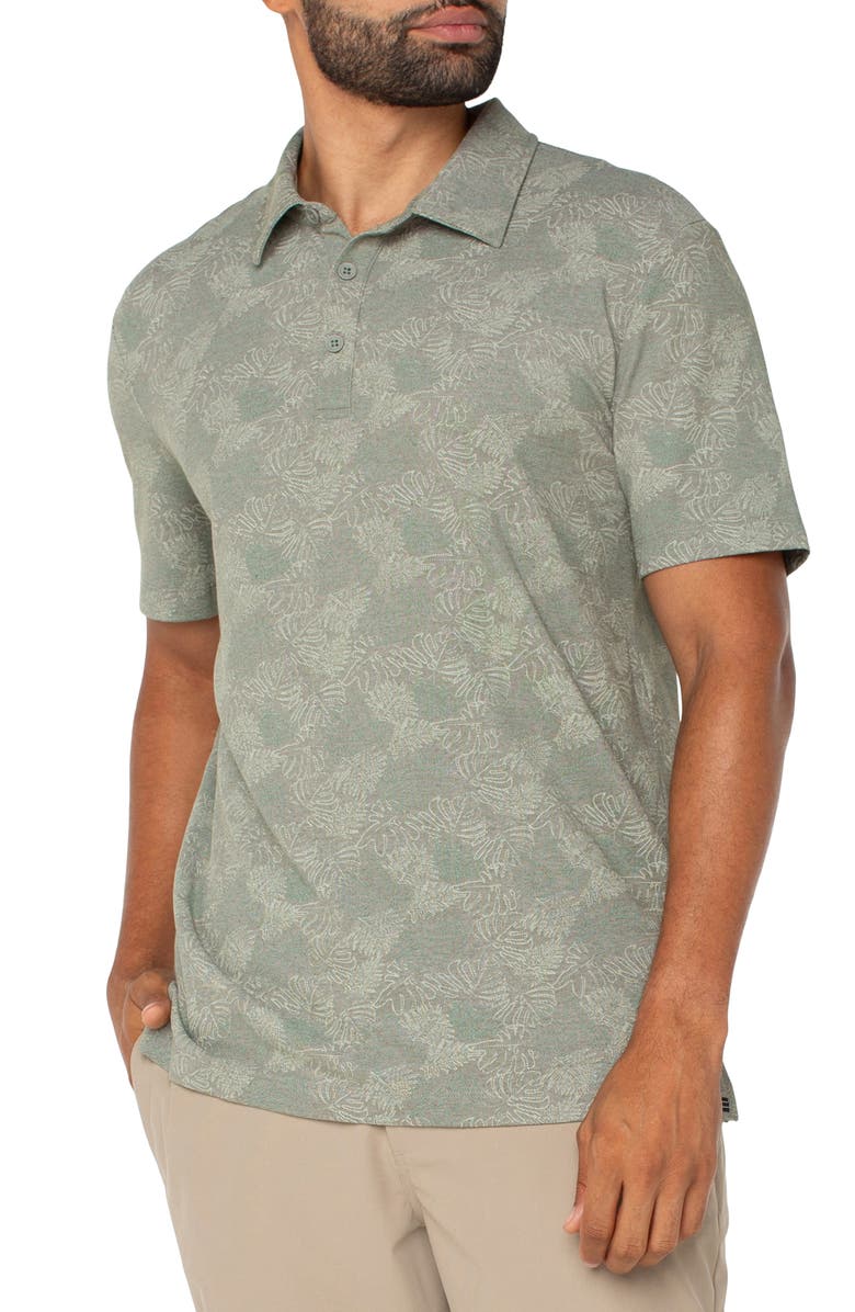 Liverpool Los Angeles Leaf Print Polo, Alternate, color, 