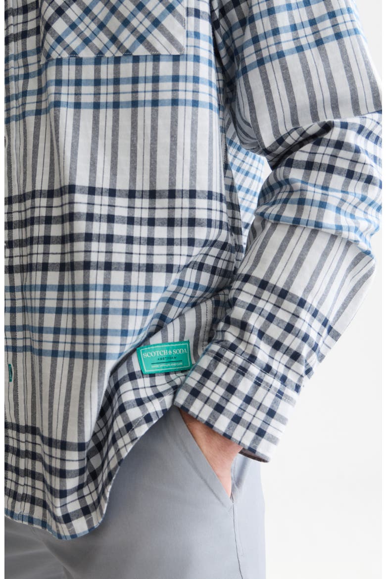 Relaxed Fit Checked Flannel Shirt, Alternate, color, GREY DAWN CHECK
