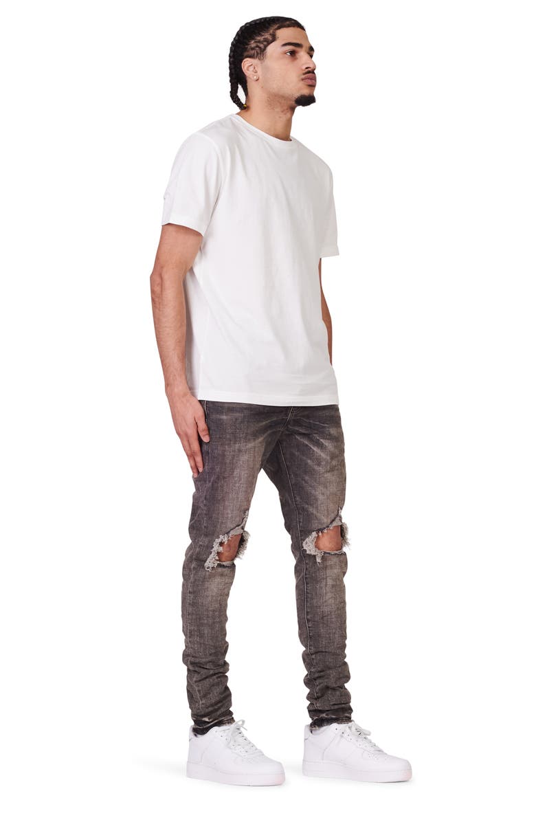 PURPLE BRAND Ripped Stretch Skinny Jeans, Alternate, color, Grey Dirty Blowout