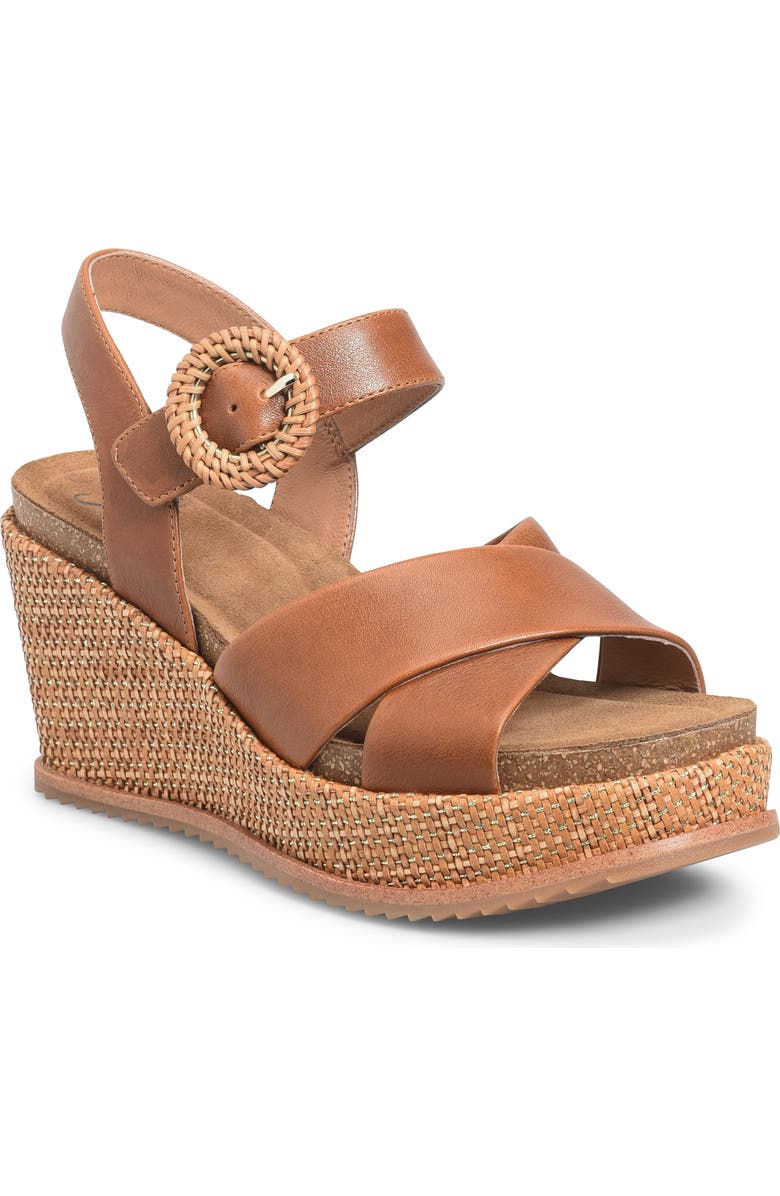 Söfft Dorathy Slingback Platform Wedge Sandal, Main, color, Luggage