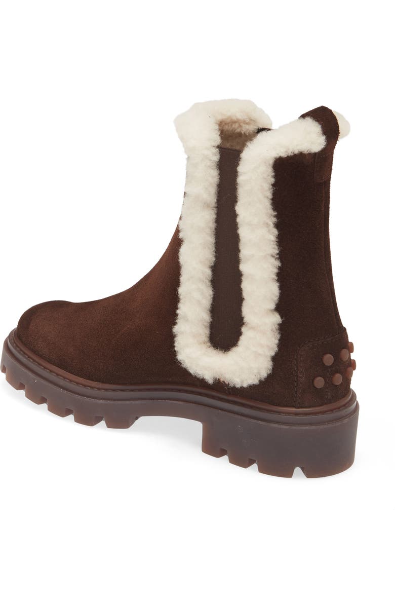 Tod's Gomma Genuine Shearling Lined Chelsea Boot, Alternate, color,