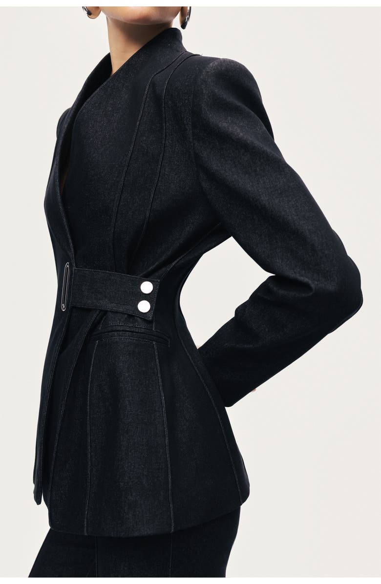 Nocturne Women's Sharply Tailored Belt Detailed Blazer, Alternate, color, Black