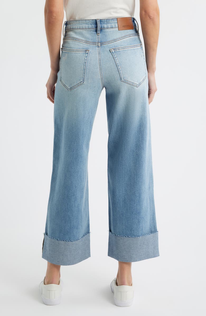 HIDDEN JEANS Cuffed High Waist Ankle Wide Leg Jeans, Alternate, color, Medium Wash