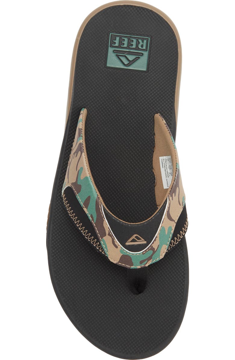 Reef Fanning Flip Flop, Alternate, color, Black/ Camo