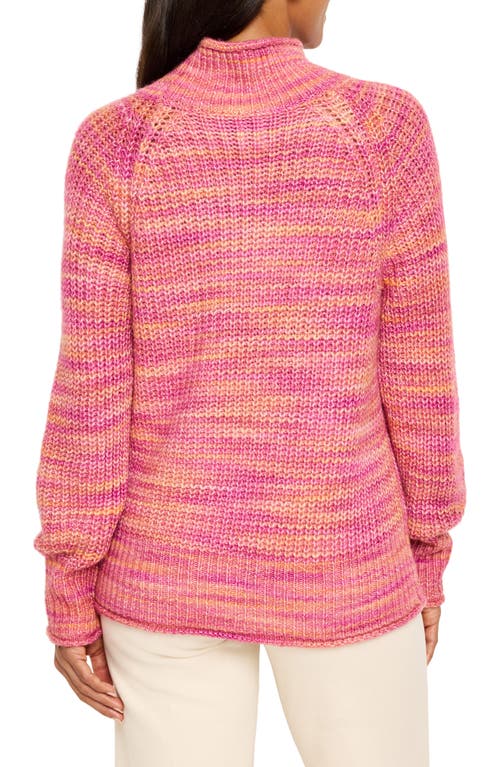 Nic + Zoe Nic+zoe Space Dye Cotton Blend Sweater In Pink Mix