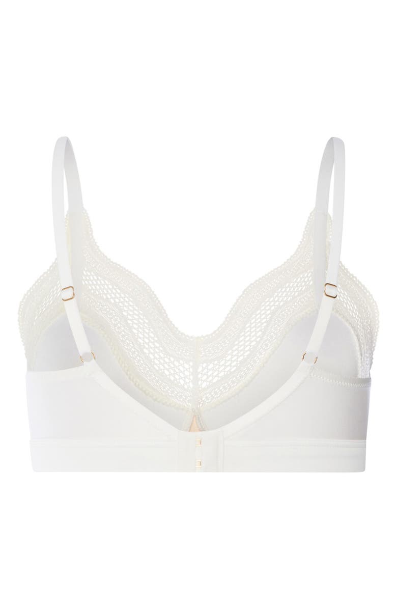 Hanro Cira Tulle Lace Trim Soft Cup Bra, Alternate, color, Off White