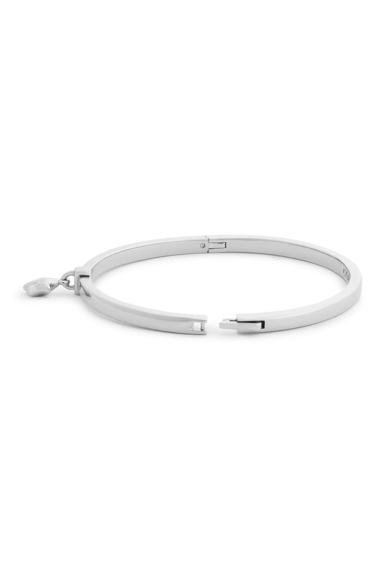 Star Charm Thin Hinge Bangle, Alternate, color, RHODIUM