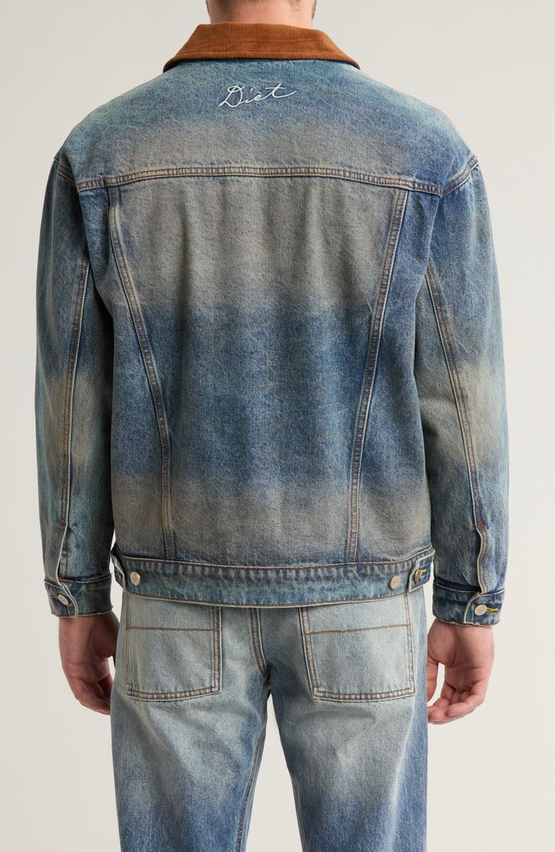 DIET STARTS MONDAY Hanson Corduroy Collar Denim Jacket, Alternate, color, 