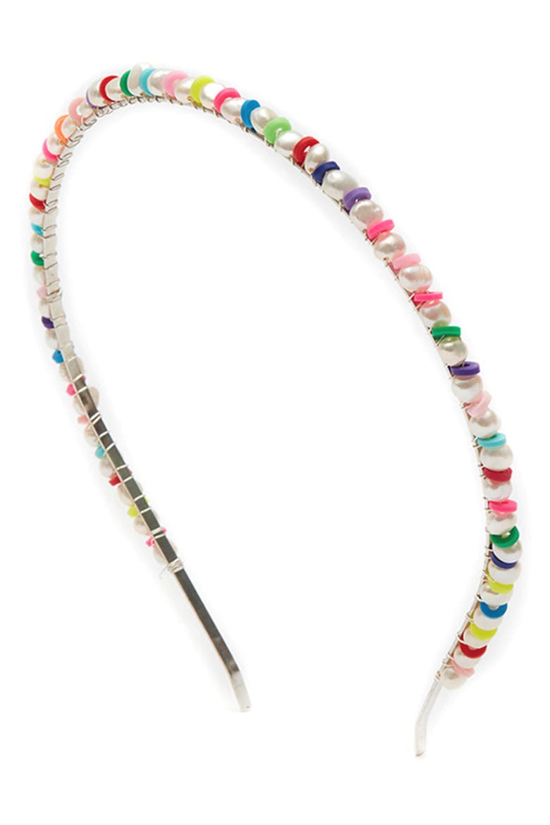 Sand Dune Pearl Headband, Main, color, MULTI/ SILVER