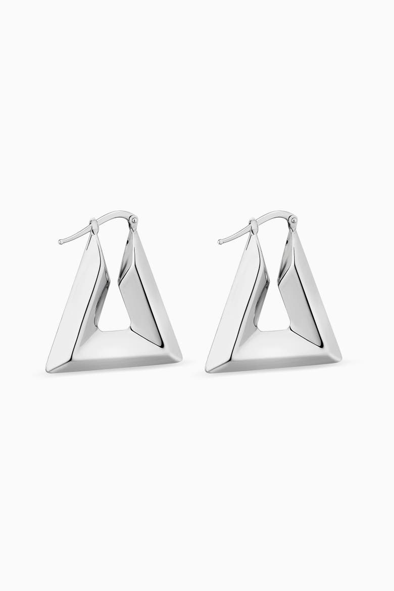 Sterling Silver Peak Hoops, Alternate, color, Silver