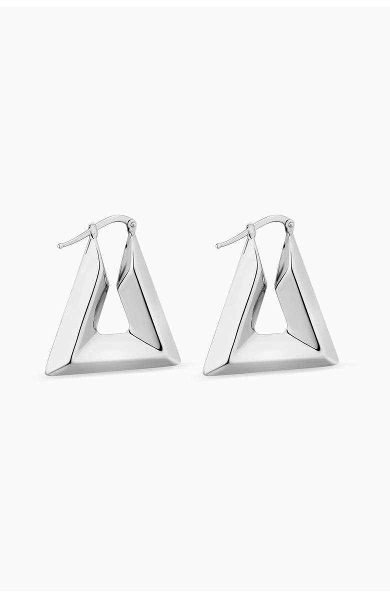 Oradina Sterling Silver Peak Hoops, Alternate, color, Silver