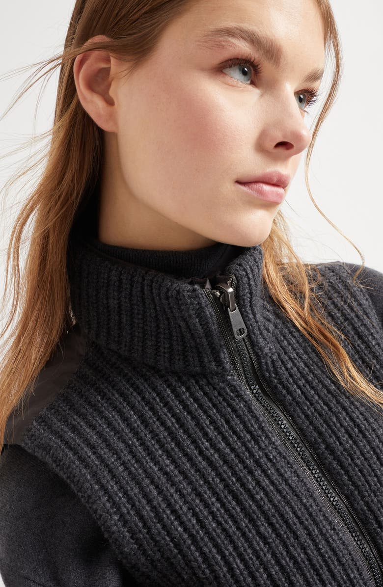 Brunello Cucinelli Cashmere down vest, Alternate, color, Lignite Grey