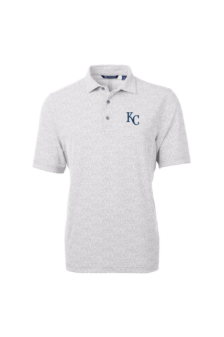 Men's Cutter & Buck Gray Kansas City Royals Virtue Eco Pique Botanical Print Recycled Polo, Alternate, color, Gray