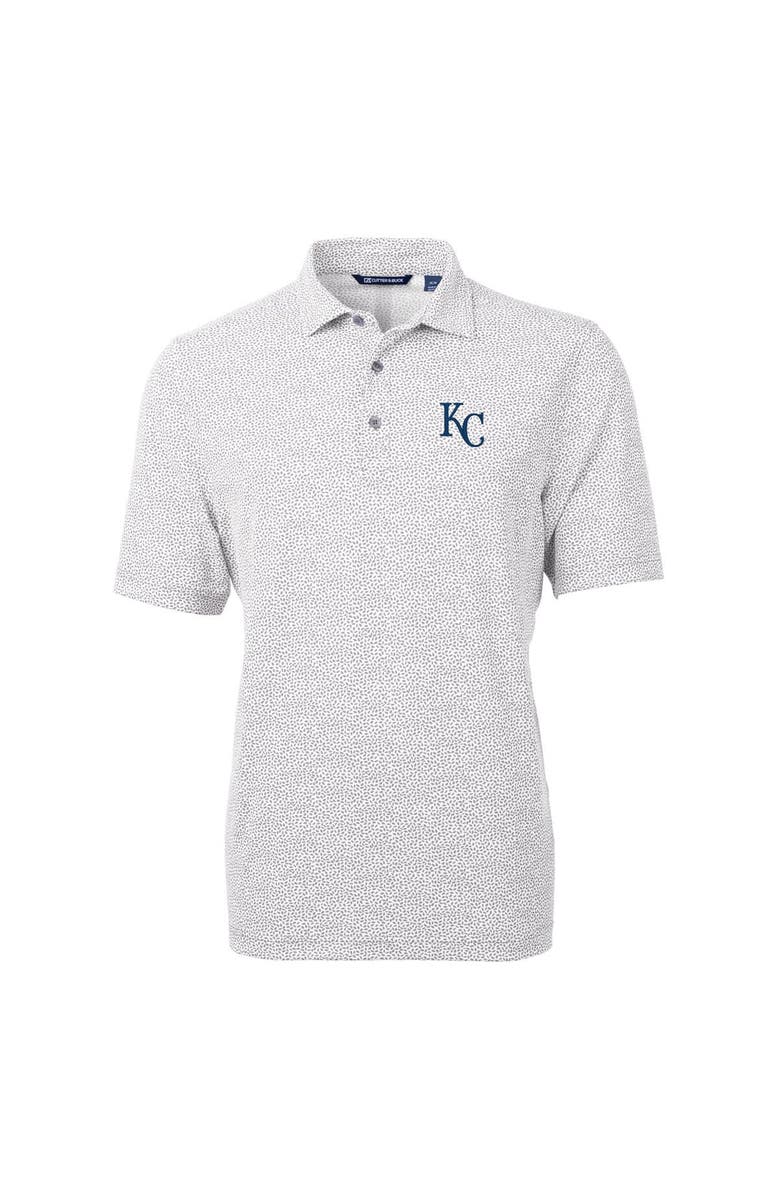 Cutter & Buck Men's Cutter & Buck Gray Kansas City Royals Virtue Eco Pique Botanical Print Recycled Polo, Alternate, color, 
