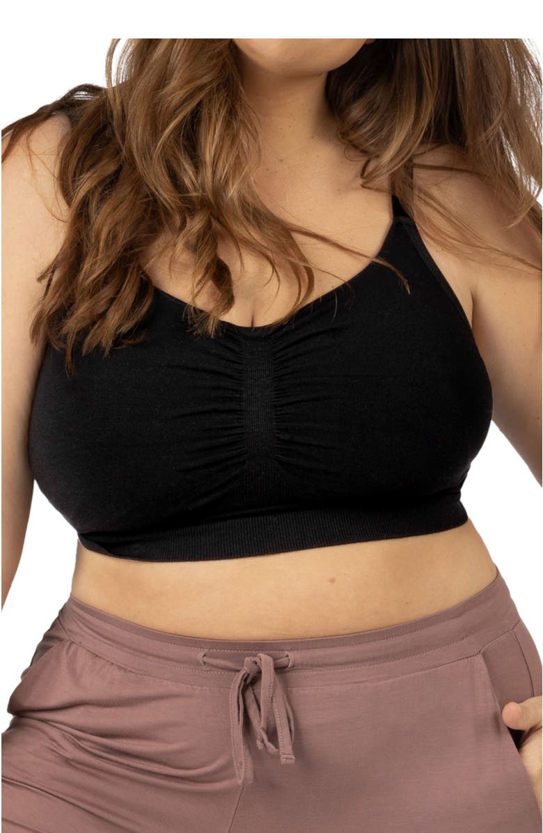 Kindred Bravely Busty Sublime Hands-Free Pumping Lounge & Sleep Bra- Fits sizes 30E - 46H, Main, color, Black