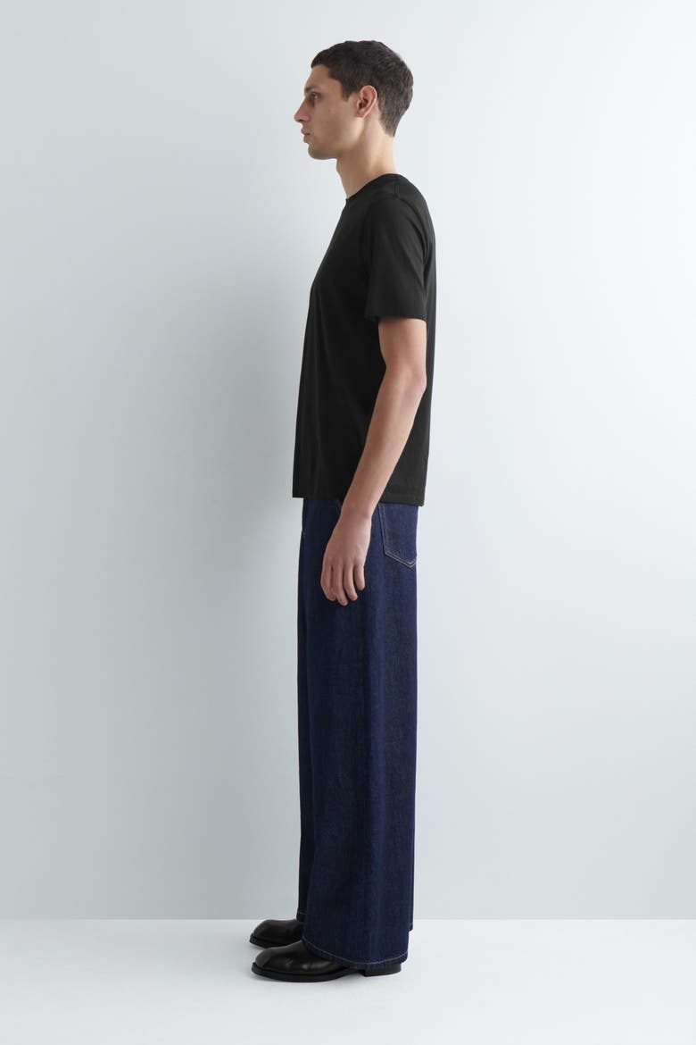 Cotton Crew-Neck T-Shirt, Alternate, color, BLACK