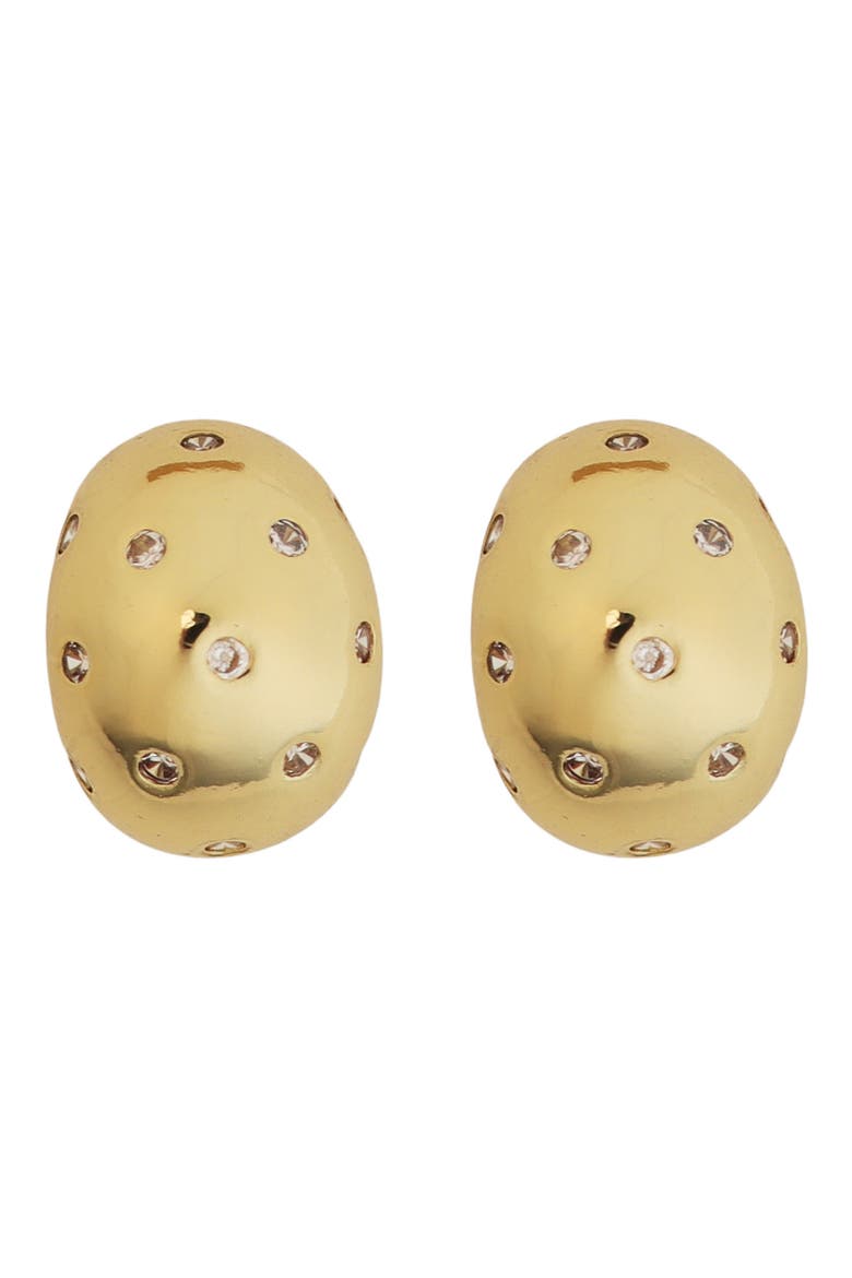 Crystal Accent Bubble Stud Earrings, Main, color, GOLD