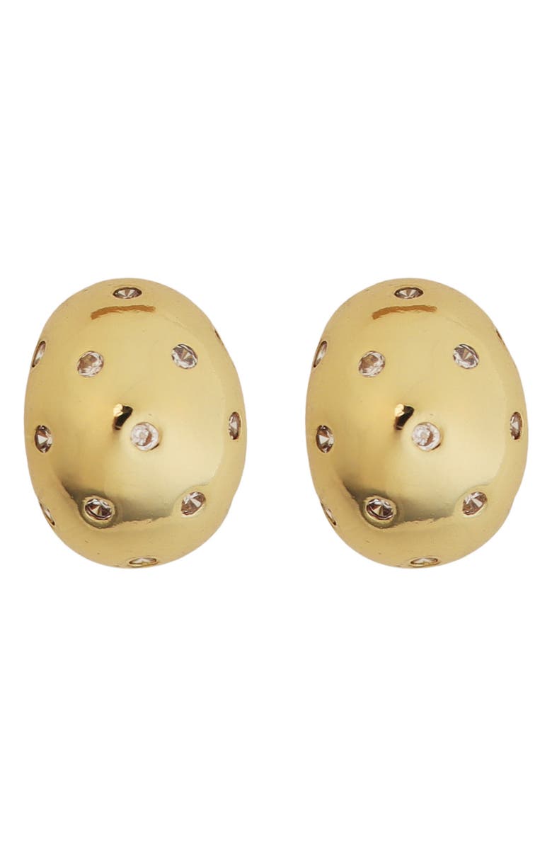 Panacea Crystal Accent Bubble Stud Earrings, Main, color, Gold