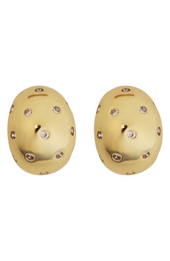 Panacea Crystal Accent Bubble Stud Earrings In Gold