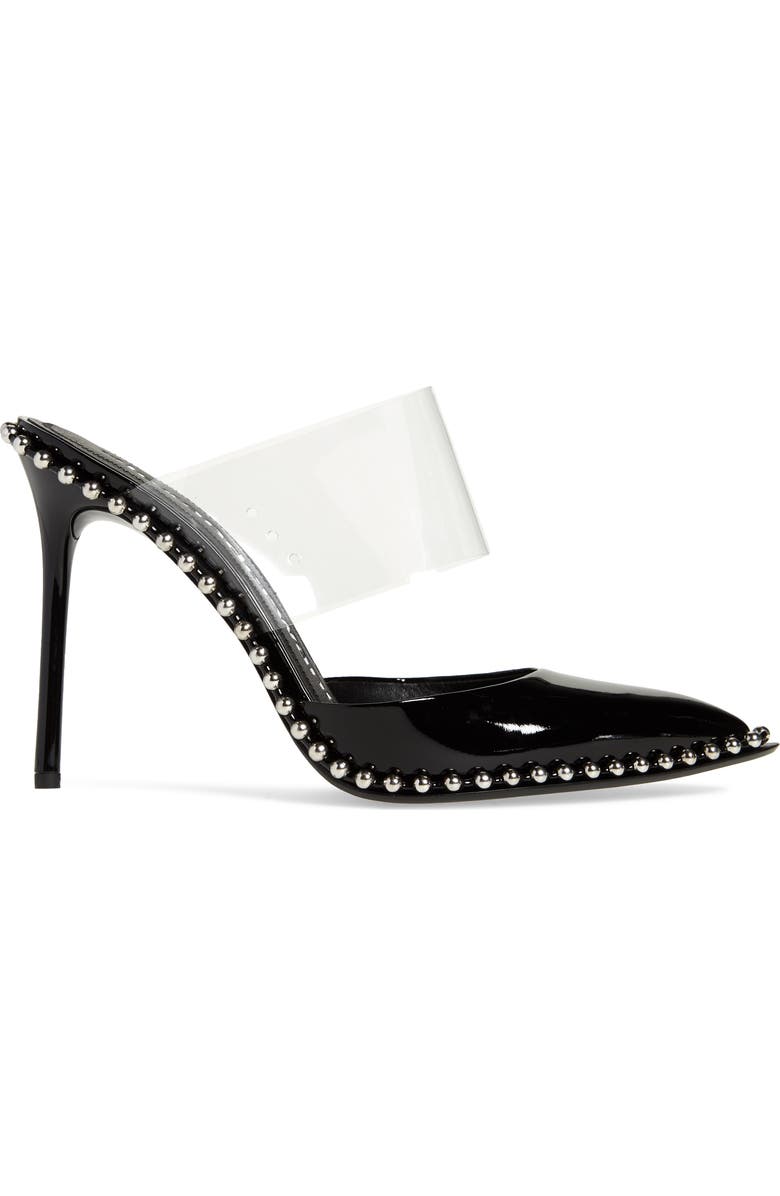 Alexander Wang Rina Studded Clear Strap Pointed Toe Mule, Alternate, color,