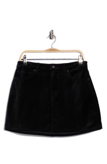Good American Velvet Miniskirt In Black