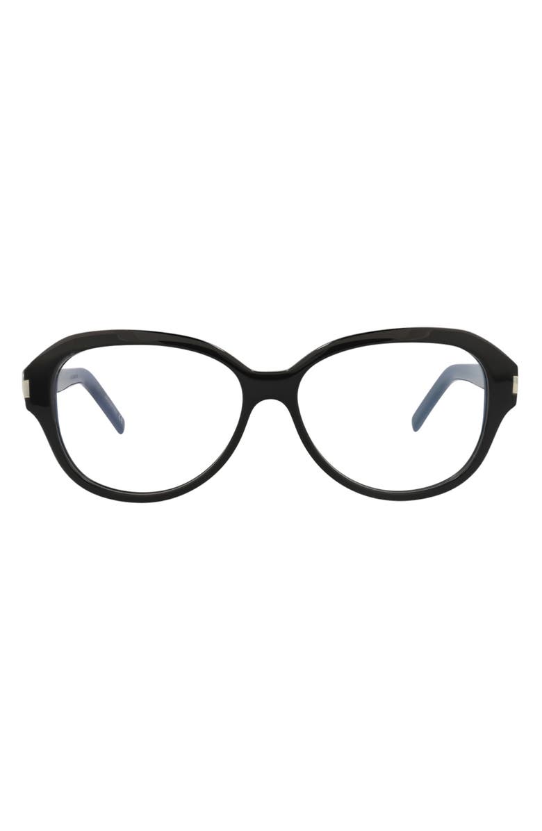 Saint Laurent 57mm Oval Optical Glasses, Main, color,