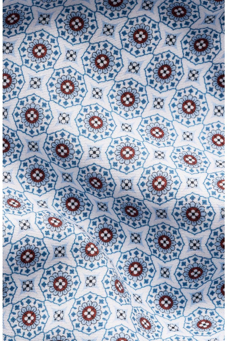 Slim Fit Diamond Geometric Print Dress Shirt, Alternate, color, DARK BLUE