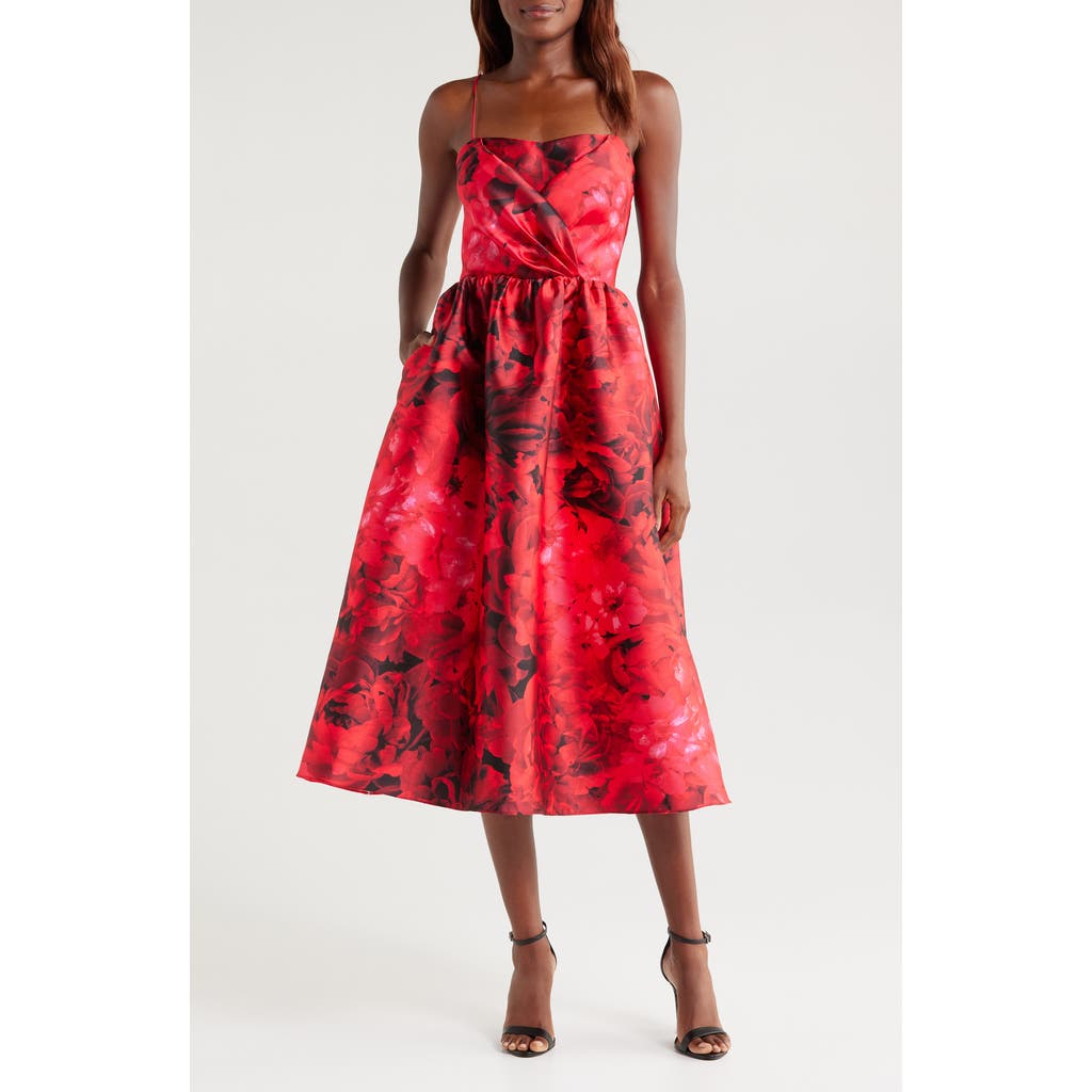 Julia Jordan Floral Fit & Flare Cocktail Midi Dress In Multi